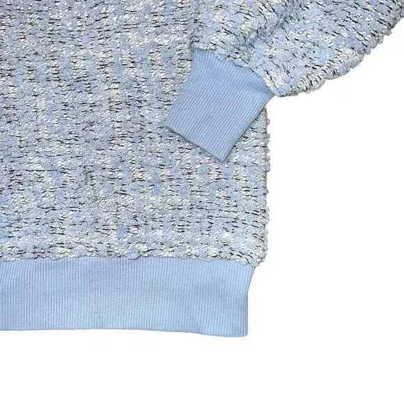 LOFT Women's Blue and White Boucle Knit Sweater Size XS - Picture 3 of 8